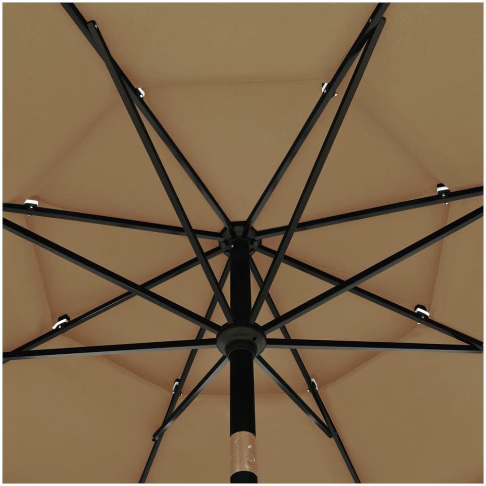 Ombrellone a 3 Livelli con Palo in Alluminio Grigio Talpa 3,5 m - Foto 2