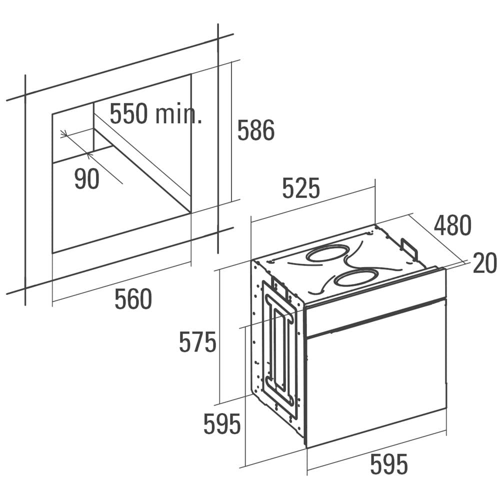 Forno Elettrico da Incasso CM 760 AS BK Capacità 50 L Multifunzione Ventilato Potenza 2400 W Colore Nero - Foto 3