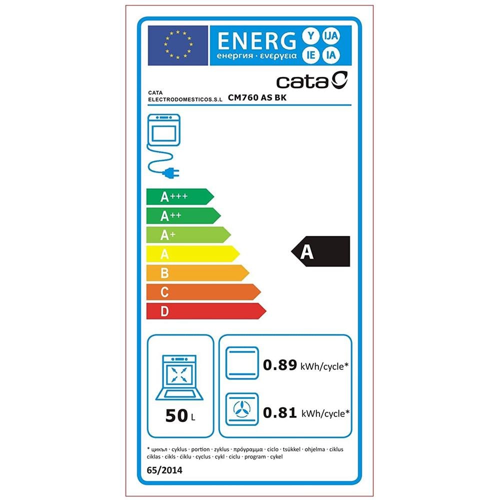 Forno Elettrico da Incasso CM 760 AS BK Capacità 50 L Multifunzione Ventilato Potenza 2400 W Colore Nero - Foto 2