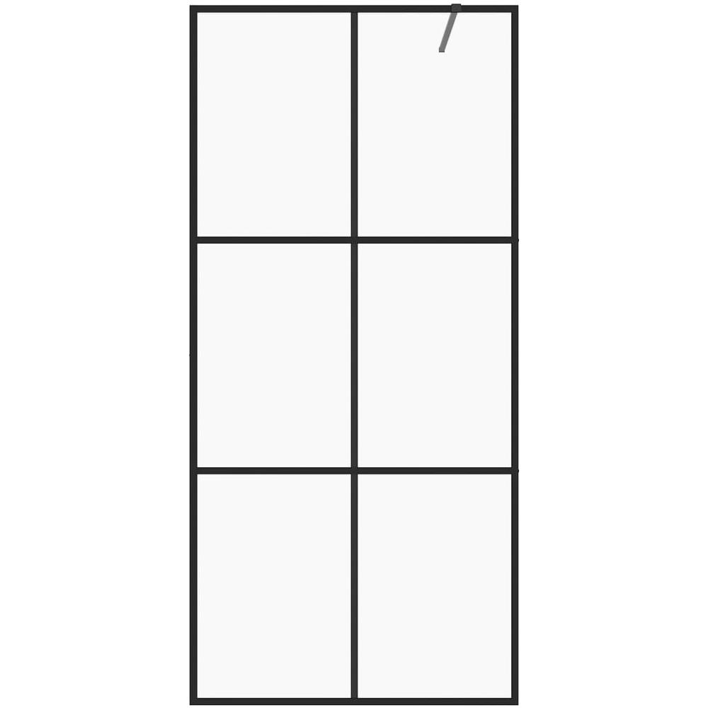Parete Per Doccia Walk-in Vetro Trasparente Esg 115x195cm Nera - Foto 3