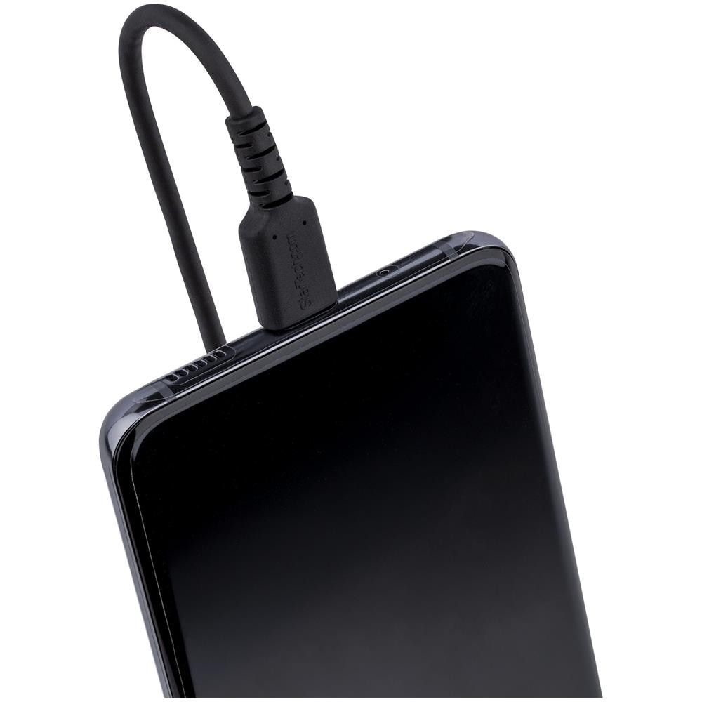 Cavo USB C Ricarica Veloce da 50cm; Cavetto USB tipo C 2.0 Spiralato di Alimentazione e Sincronizzazione; Cavo Adattatore USB A a USB C corto in resistente Fibra Aramidica, Maschio-Maschio, TPE - Nero - Foto 5