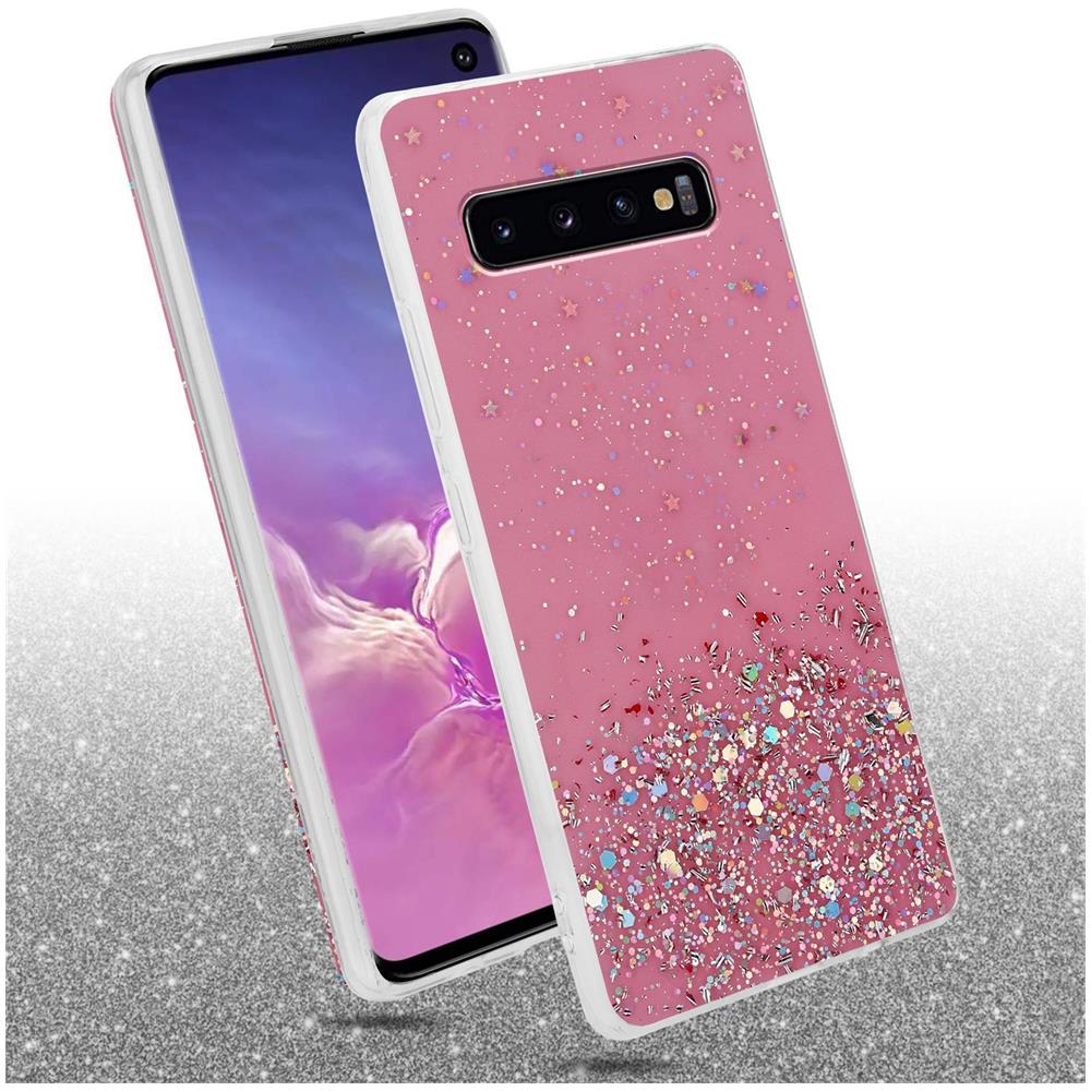 Custodia Compatibile Con Samsung Galaxy S10 Plus In Rosa Con Glitter - Coperchio Protettivo In Silicone Tpu Flessibile Con Glitter Scintillanti - Foto 2