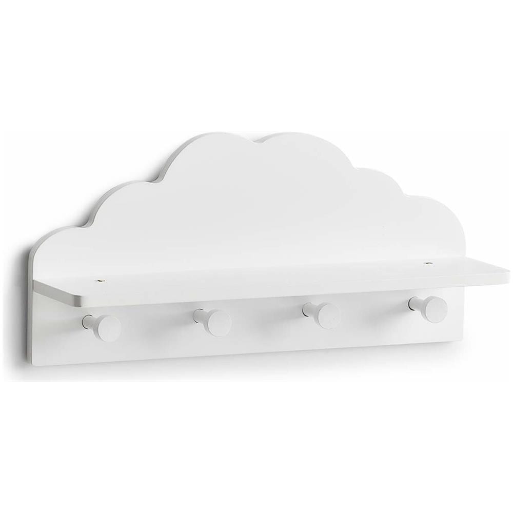 Appendiabiti Per Bambini Cloud Con Ripiano, 2in1, Colore Bianco, - Foto 1