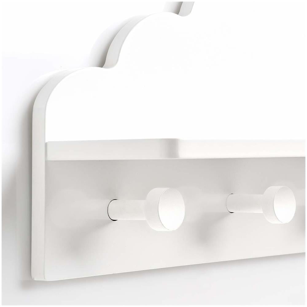 Appendiabiti Per Bambini Cloud Con Ripiano, 2in1, Colore Bianco, - Foto 2