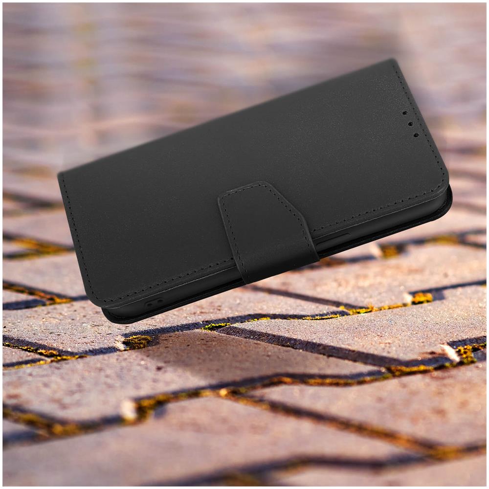 Custodia Vera Pelle Per Iphone 13 Mini Portacarte E Supporto Video Nera - Foto 5