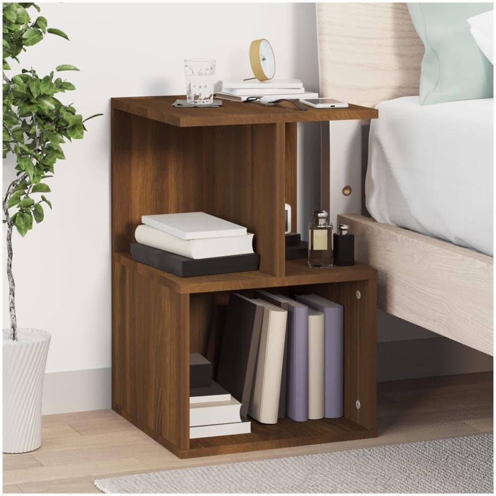 Comodini 2 Pz Rovere Marrone 35x35x55 Cm In Legno Multistrato - Foto 3