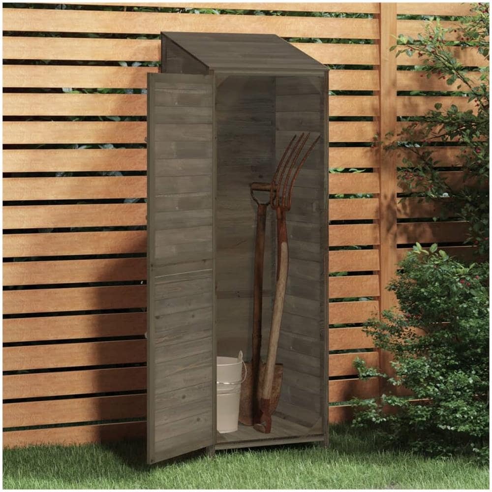 Capanno Giardino Antracite 55x52x174,5 Cm Legno Massello Abete - Foto 3