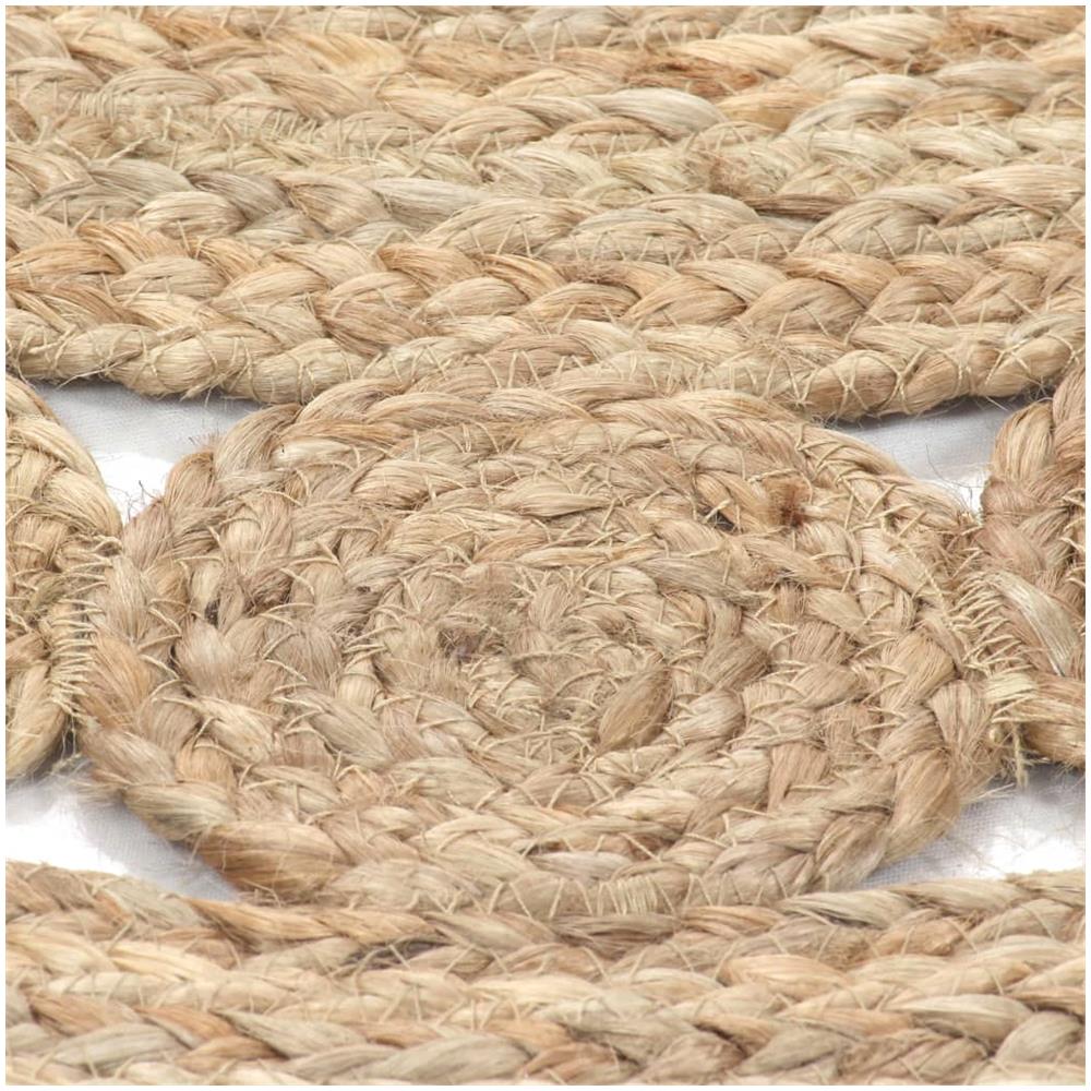 Tappeto In Iuta Con Design Intrecciato 240 Cm Rotondo - Foto 3