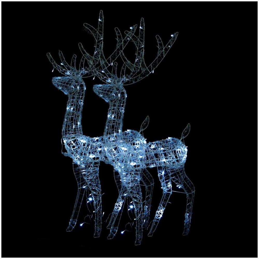 Decorazioni Natalizie Renne In Acrilico 2pz 120cm Bianco Freddo - Foto 2