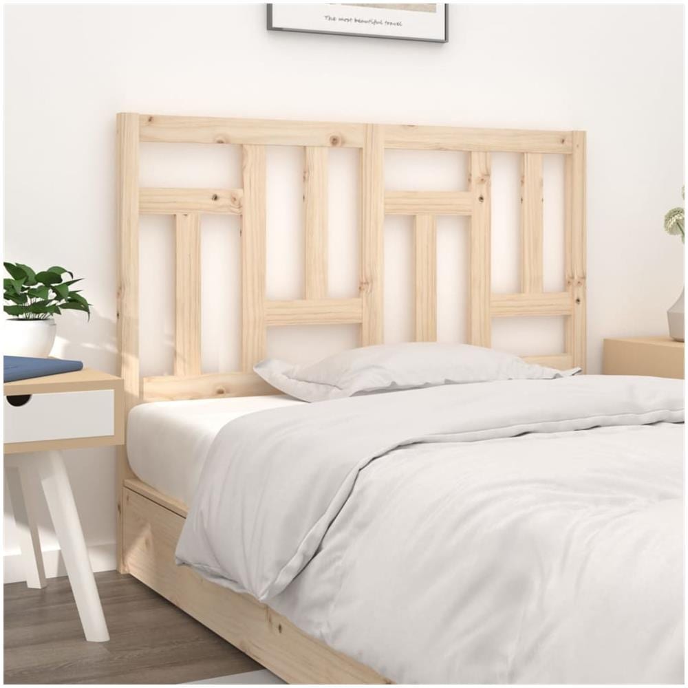 VidaXL Testiera In Legno Massello Di Pino 80x104 Cm - Grezzo Naturale Per Letto Matrimoniale - Stile Rustico - 3