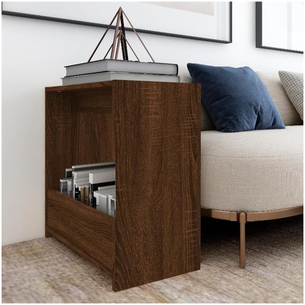 Tavolino Rovere Marrone 50x26x50 Cm In Legno Multistrato - Foto 1