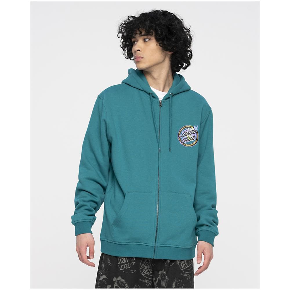 Men's Full Zip Hoodie Holo Flamed Dot Verdigris - L - Foto 2