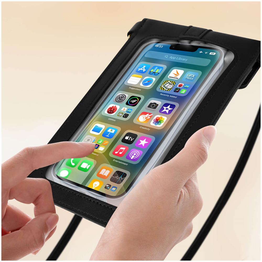 Pochette Per Smartphone Con Finestra Touch E Tracolla Da 1 Metro E 40 Nera - Foto 2