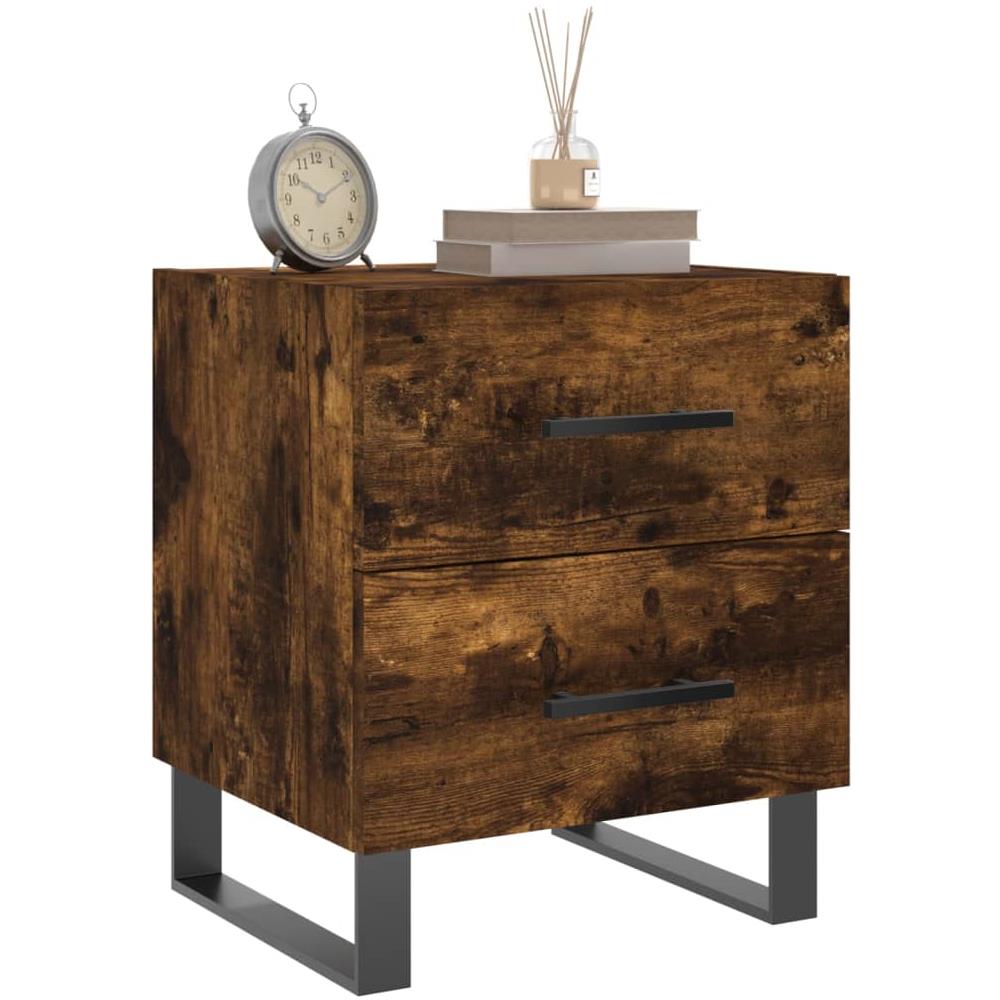 Comodini 2 Pz Rovere Fumo 40x35x47,5 Cm In Legno Multistrato - Foto 3
