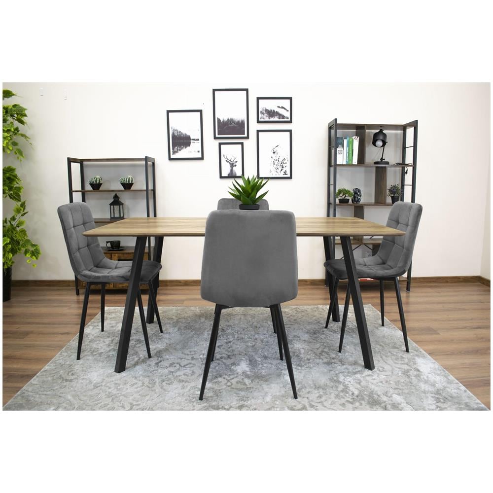 Sedia PYRA in velluto grigio scuro, design moderno x2 - Foto 10