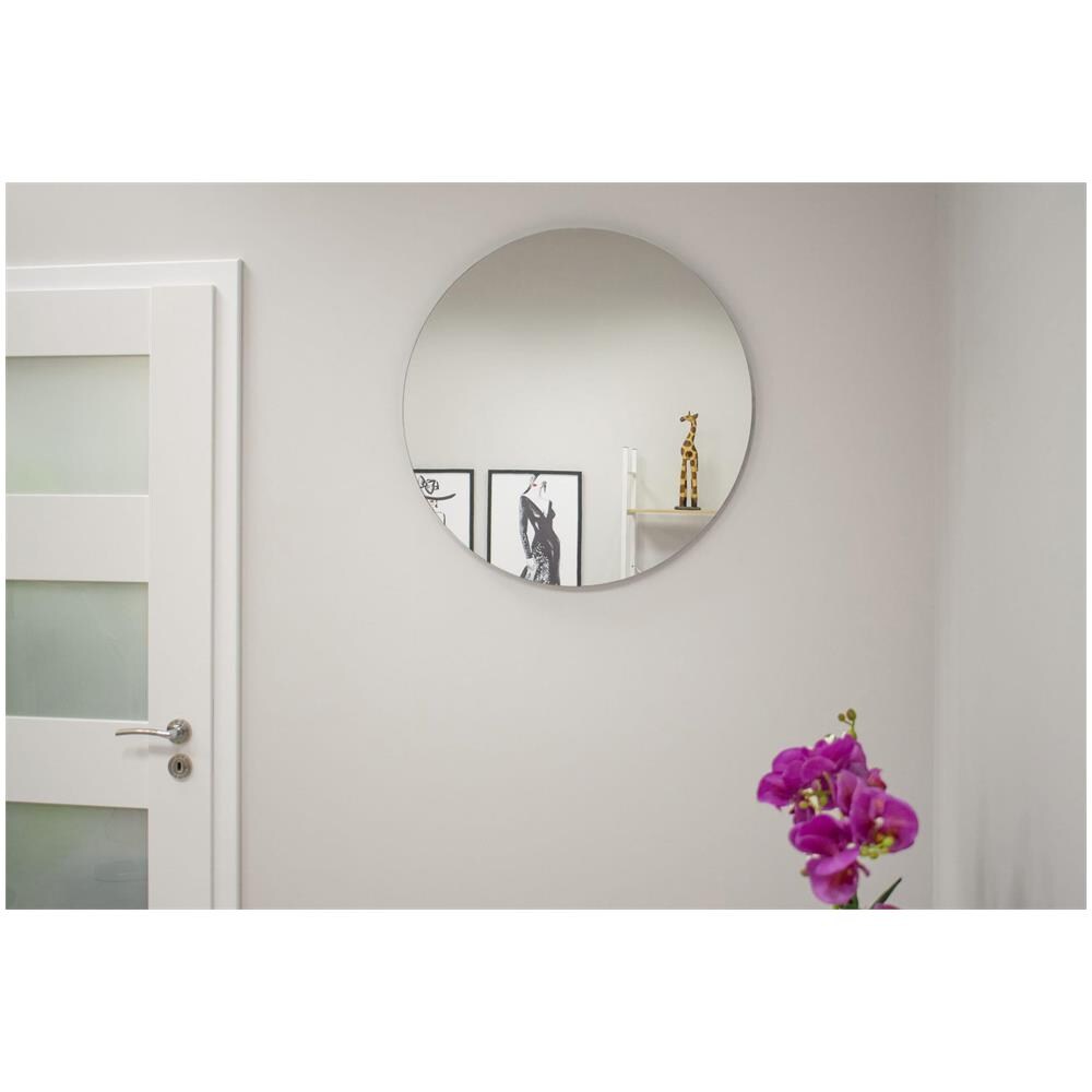 Specchio rotondo 80 cm - Design senza cornice per bagno e soggiorno - Foto 7
