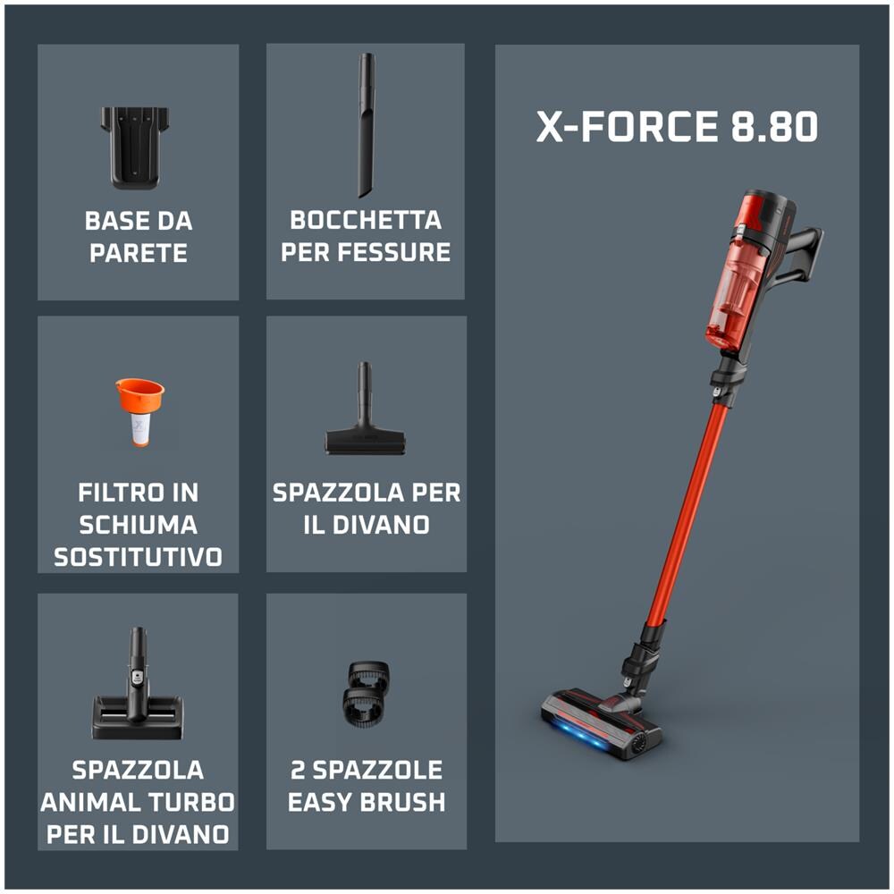 X-FORCE 8.80, Aspirapolvere Senza Filo, 100 AW, Modello Animal Care, RH1872 - Foto 10