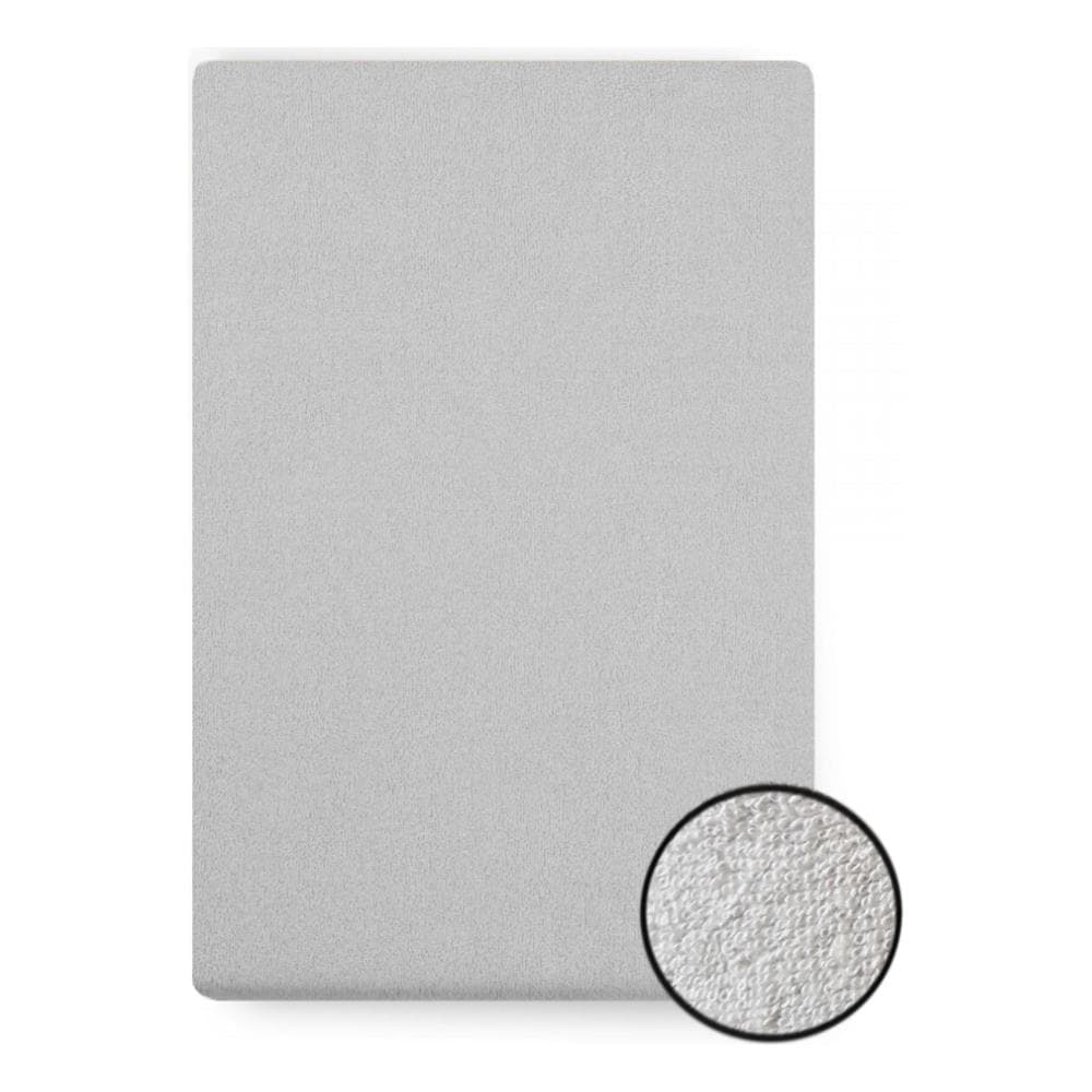 Lenzuolo in spugna con elastico 200x220 - Grigio chiaro - Morbido - Alta qualità - Antiscivolo - Foto 2