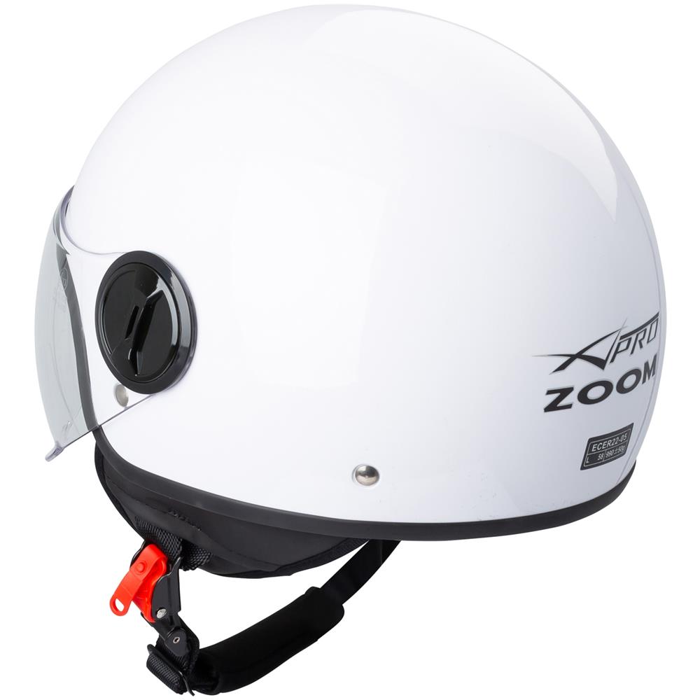 Casco Jet Demi Urban Moto Omologato Ece 22 Visiera Avio Sferica Sonicmoto Bianco L - Foto 2