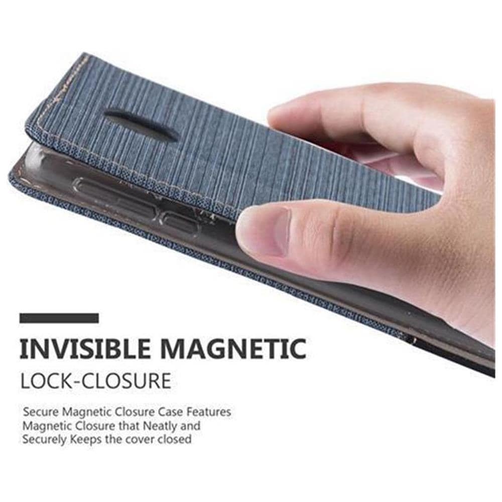 Custodia Compatibile Con Nokia 3 2017 In Blu Scuro Nero - Coperchio Protettiva Con Chiusura Magnetica, Funzione Stand E Tasca Per Le Carte - Foto 6