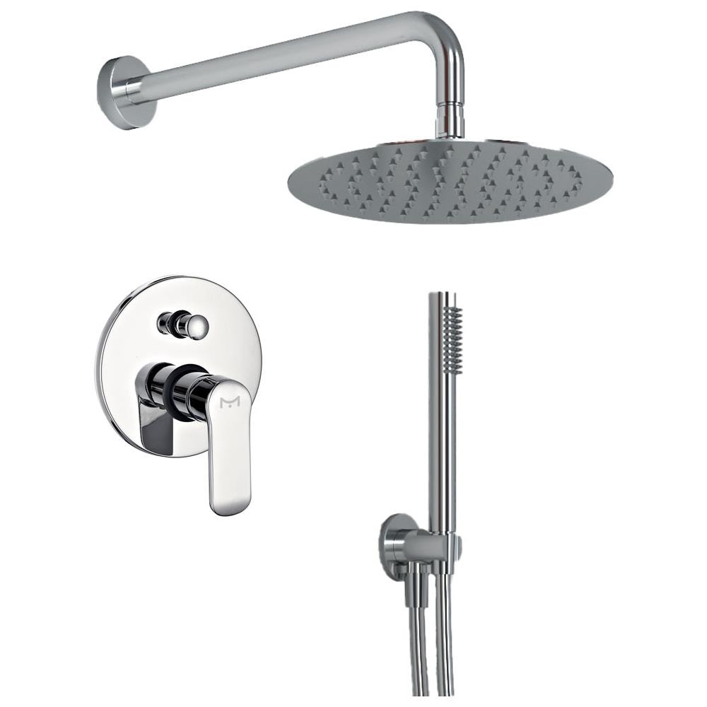 Kit Doccia Tondo 4 Completo Di Soffione Doccetta E Miscelatore Con Deviatore Slim - Foto 1