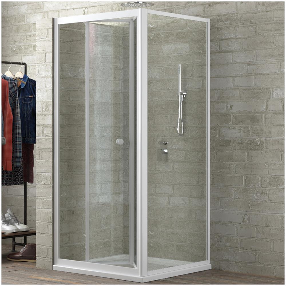 Lato Fisso Box Doccia Book Adatto Per Porta A Soffietto Book Cristallo Temprato *** Misure : 88-90xh190 Cm Trasparente - Foto 1