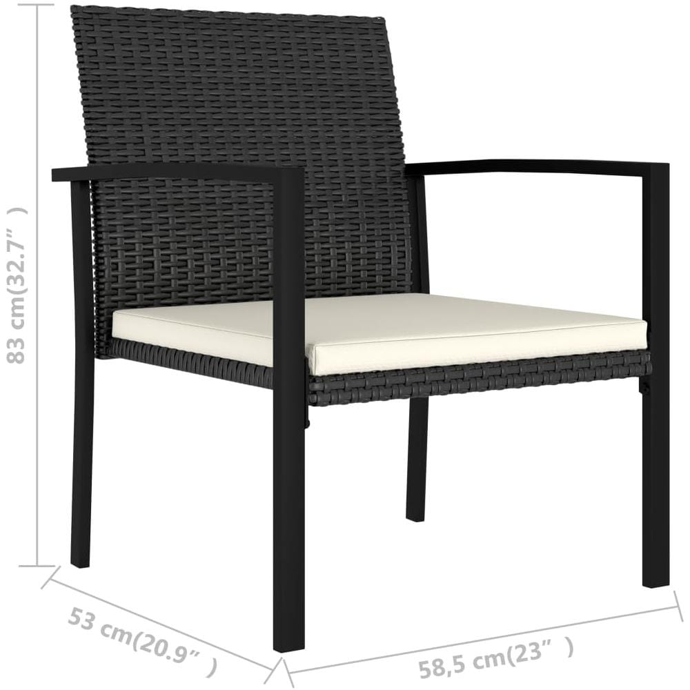 Sedie Da Pranzo Per Giardino 4 Pz In Polyrattan Nero - Foto 8