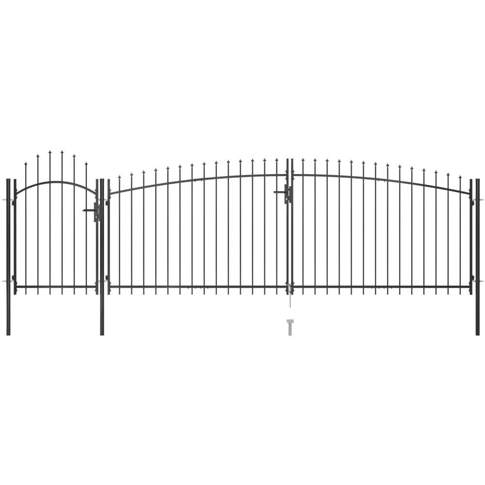 Cancello Da Giardino Con Punta A Lancia 5x2 M Nero - Foto 1