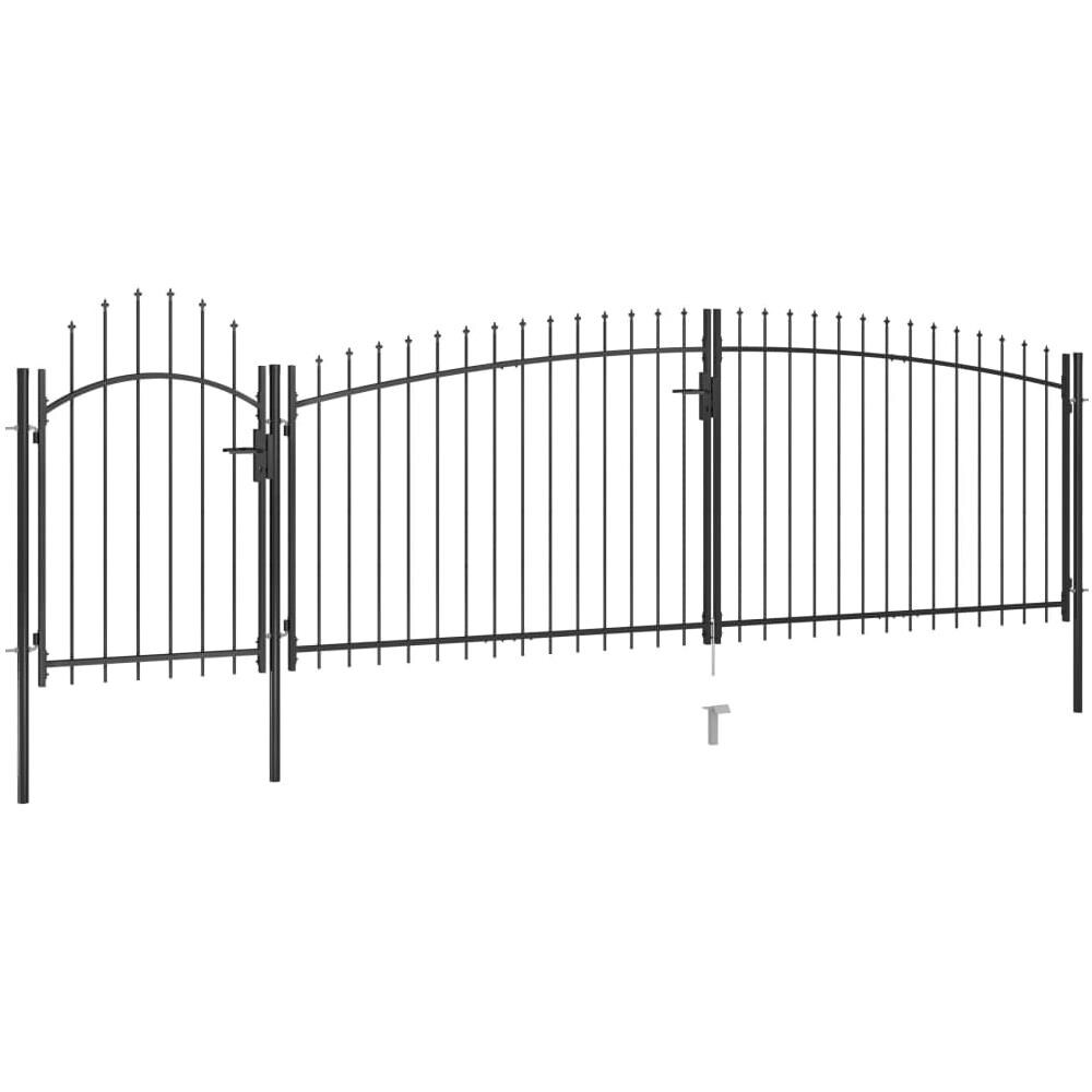Cancello Da Giardino Con Punta A Lancia 5x2 M Nero - Foto 2
