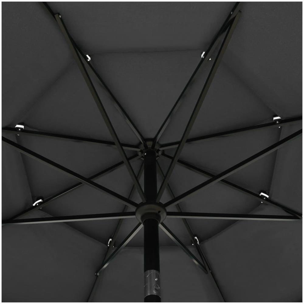 Ombrellone a 3 Livelli con Palo in Alluminio Antracite 3,5 m - Foto 2