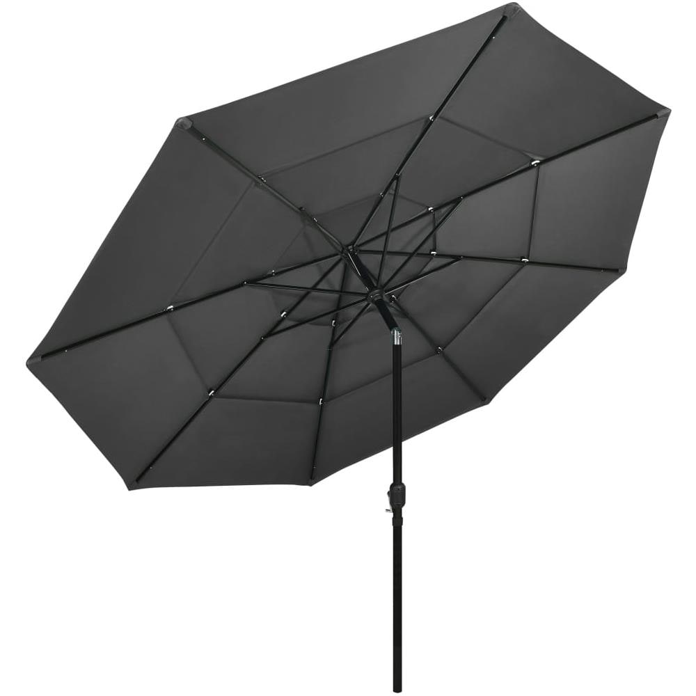 Ombrellone a 3 Livelli con Palo in Alluminio Antracite 3,5 m - Foto 3