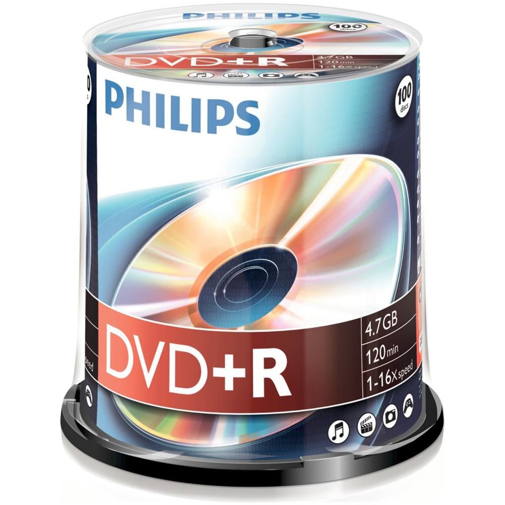 Supporto registrabile DVD Philips DR4S6B00F / 00 - DVD+R - 16x - 4,70 GB - 100 Pacco Spindle - 120mm - 2 Ora Tempo di registrazione massimo - Foto 2