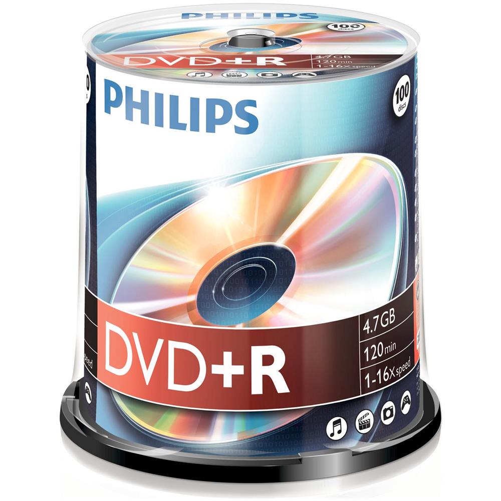 Supporto registrabile DVD Philips DR4S6B00F / 00 - DVD+R - 16x - 4,70 GB - 100 Pacco Spindle - 120mm - 2 Ora Tempo di registrazione massimo - Foto 3