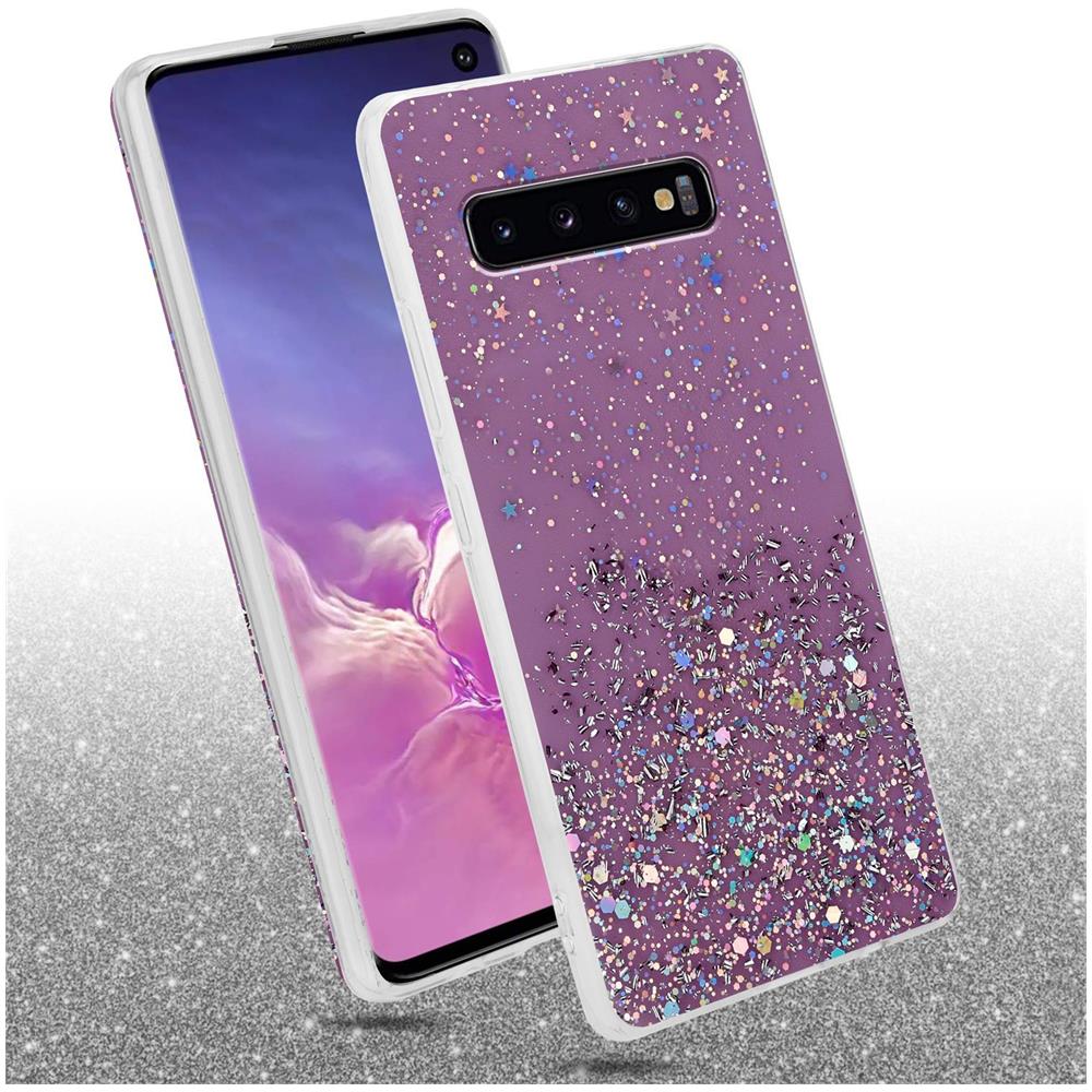 Custodia Compatibile Con Samsung Galaxy S10 Plus In Viola Con Glitter - Coperchio Protettivo In Silicone Tpu Flessibile Con Glitter Scintillanti - Foto 2