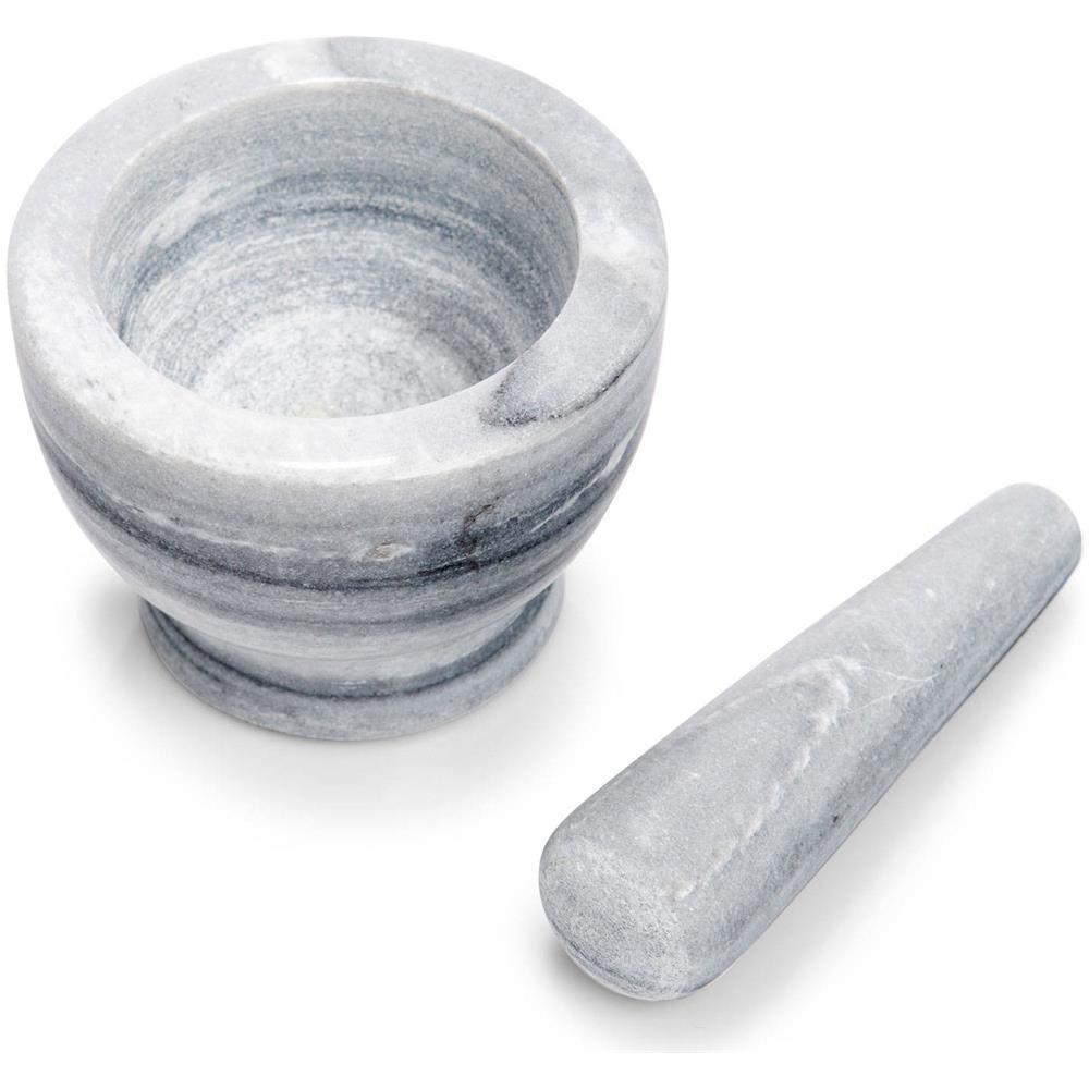 Mortaio In Marmo Con Pestello Alle Erbe, Piatto Da Cucina Per Triturare Spezie - - Foto 4