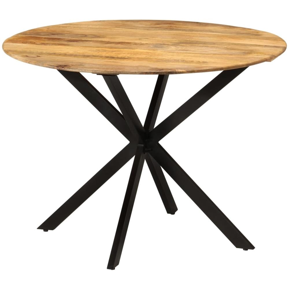 Tavolo Da Pranzo 110x78cm In Legno Massello Di Mango E Acciaio - Foto 1