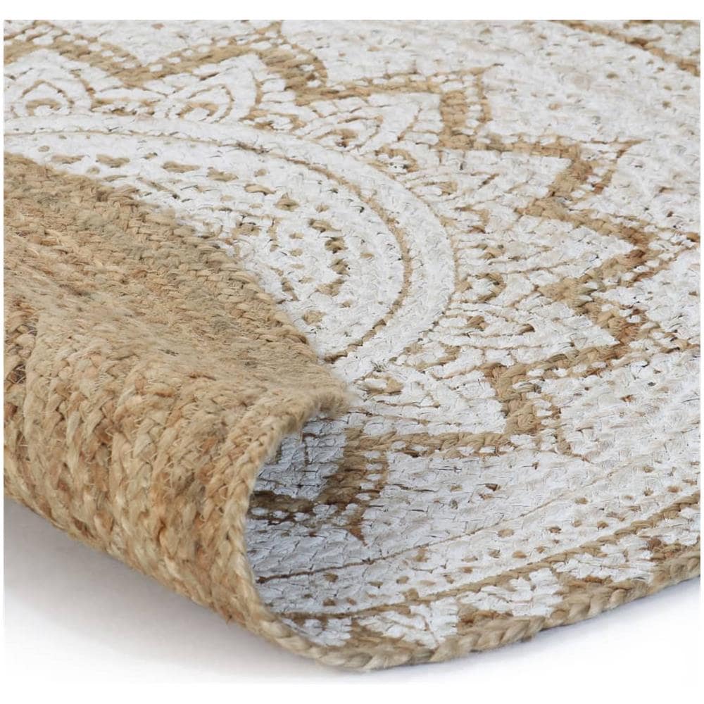 Tappeto In Juta Intrecciata Con Stampa 240 Cm Rotondo - Foto 2