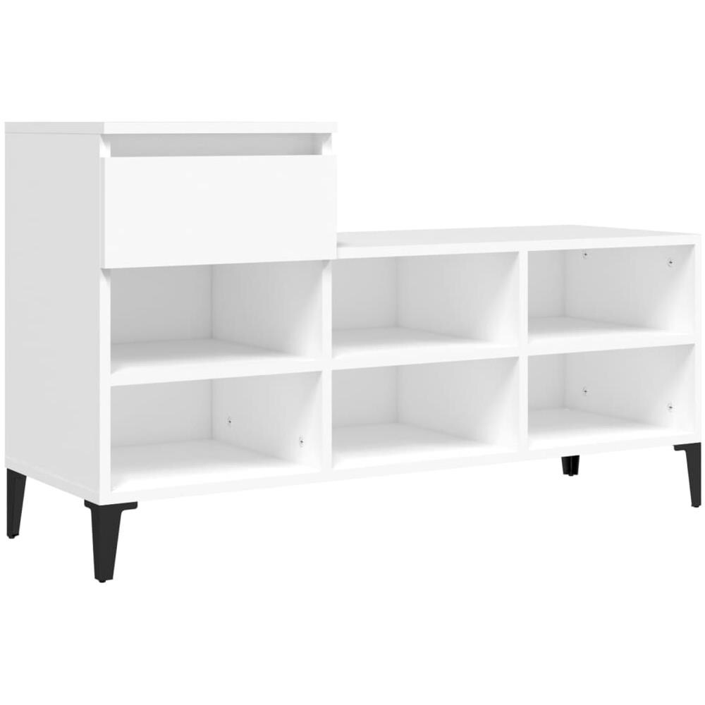 Scarpiera Bianca 102x36x60 Cm In Legno Multistrato - Foto 2