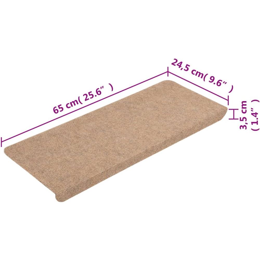 Tappetini Autoadesivi per Scale 15 pz 65x24,5x3,5 cm Beige - Foto 2