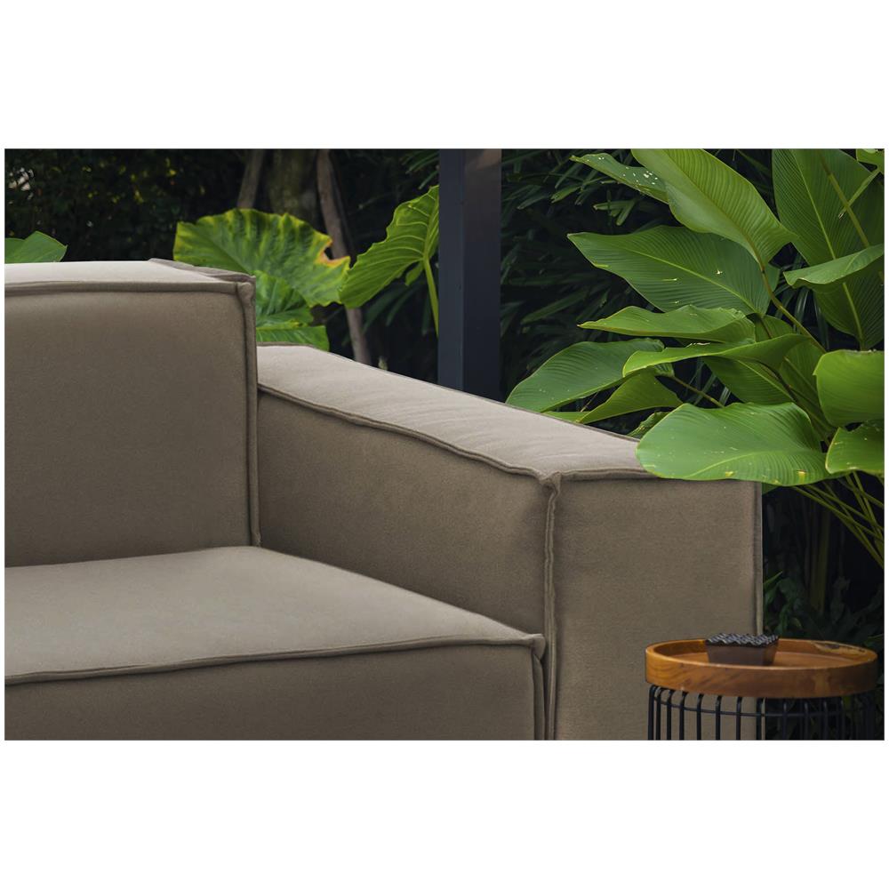 Divano Fisso Paola, Divano Componibile A 2 Posti Lineare, 100% Made In Italy, Sofà Moderno Da Soggiorno In Tessuto, Cm 220x95h70, Tortora - Foto 4