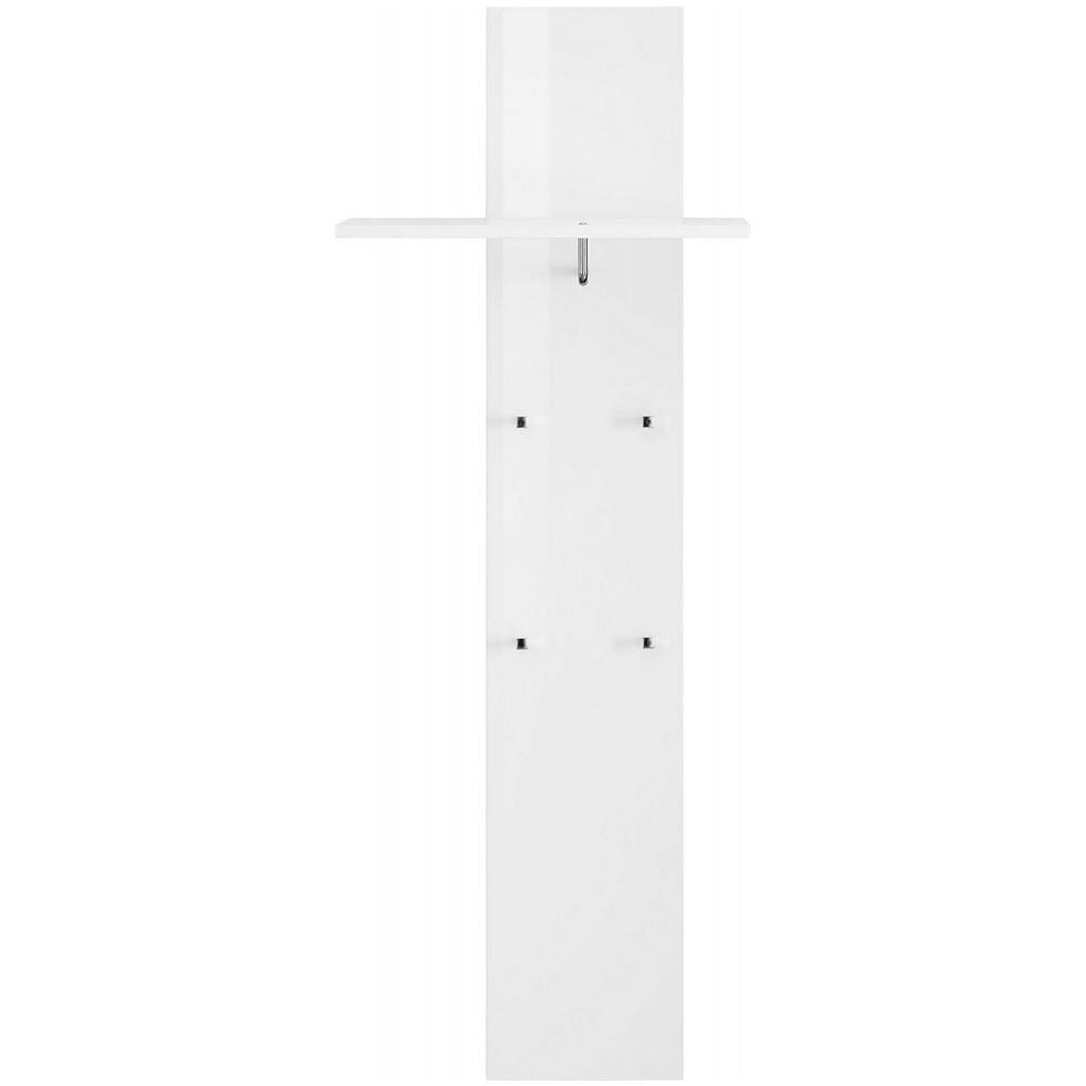 Mobile Da Ingresso Omer, Entratina Moderna Multifunzione, Armadietto Multiuso Per Atrio, 100% Made In Italy, Cm 50x27h140, Bianco Lucido - Foto 2