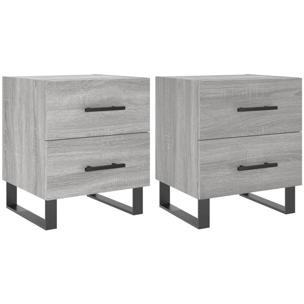 Comodini 2 Pz Grigio Sonoma 40x35x47,5 Cm In Legno Multistrato - Foto 2