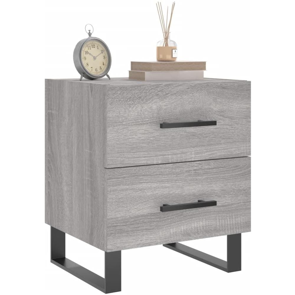 Comodini 2 Pz Grigio Sonoma 40x35x47,5 Cm In Legno Multistrato - Foto 3