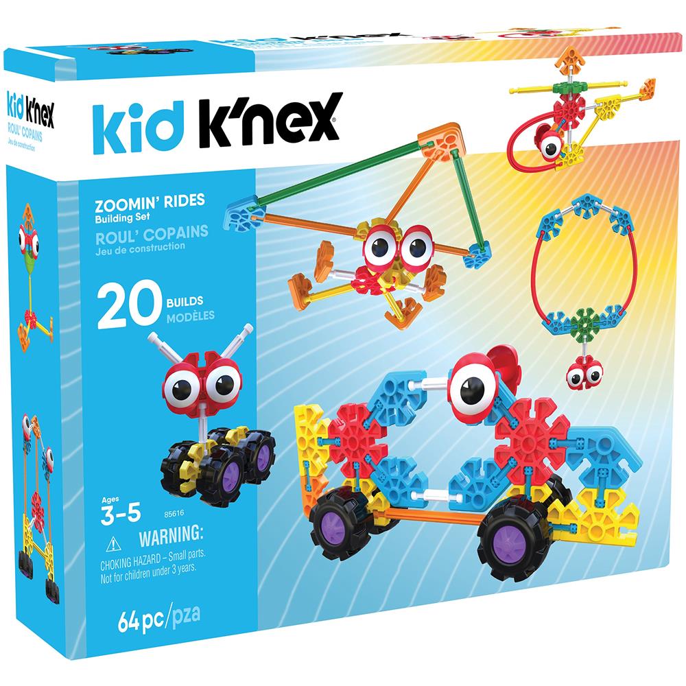 Knex Kid Knex - Set Da Costruzione Zoomin Rides - 64 Pezzi - Set Da Costruzione Di Giocattoli Educativi Prescolari Dai 3 Anni In Su - Foto 1