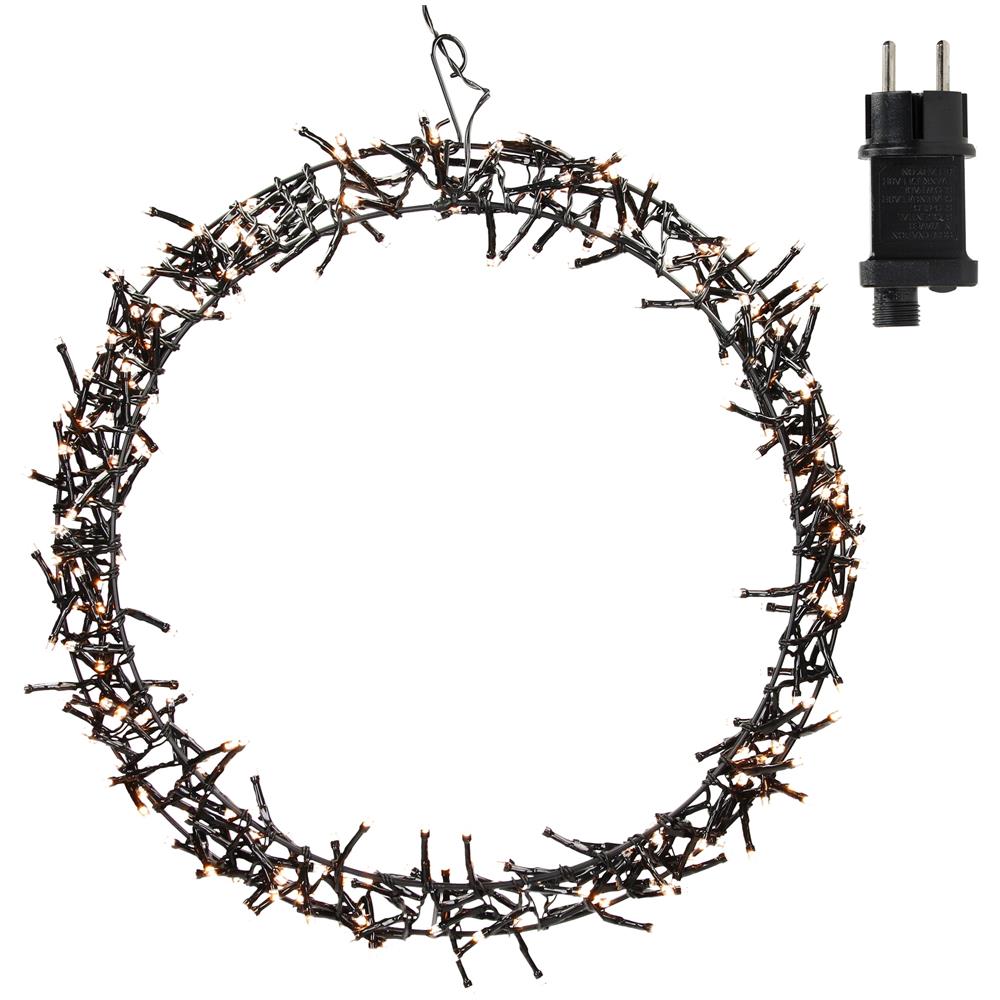 Ghirlanda Luminosa Decorativa Catena Con 300 Luci Led Ø 38 Cm Bianco Caldo Ip44 Decorazione Natalizia Da Appendere Per Porte E Finestre Con 8 Programmi Di Illuminazione Da Interno /esterno - Foto 2