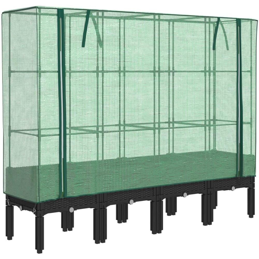 Letto Rialzato con Copertura Serra Effetto Rattan 160x40x140 cm - Foto 1