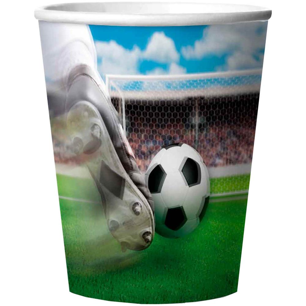 4 Bicchieri Con Ologramma Calcio Taglia Unica - Foto 2