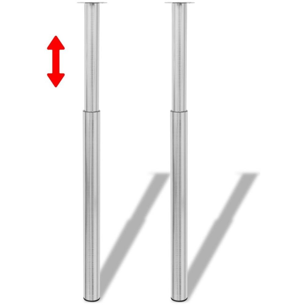 2 Gambe Telescopiche Per Tavolo Nickel 710 Mm-1100 Mm - Foto 2
