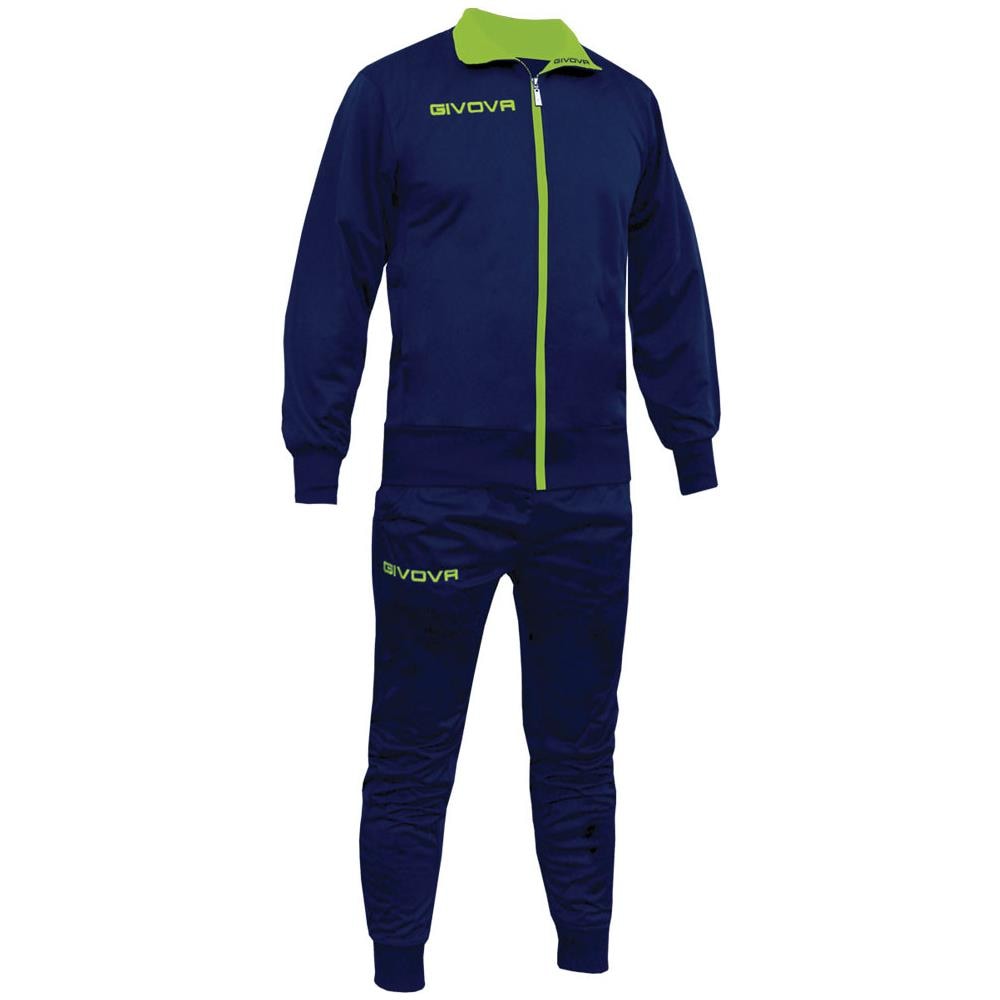 Tuta Torino Givova - Completo Di Giacca A Manica Lunga E Pantalone Di Colore Blu / giallo Fluo Taglia 2xl - Foto 1