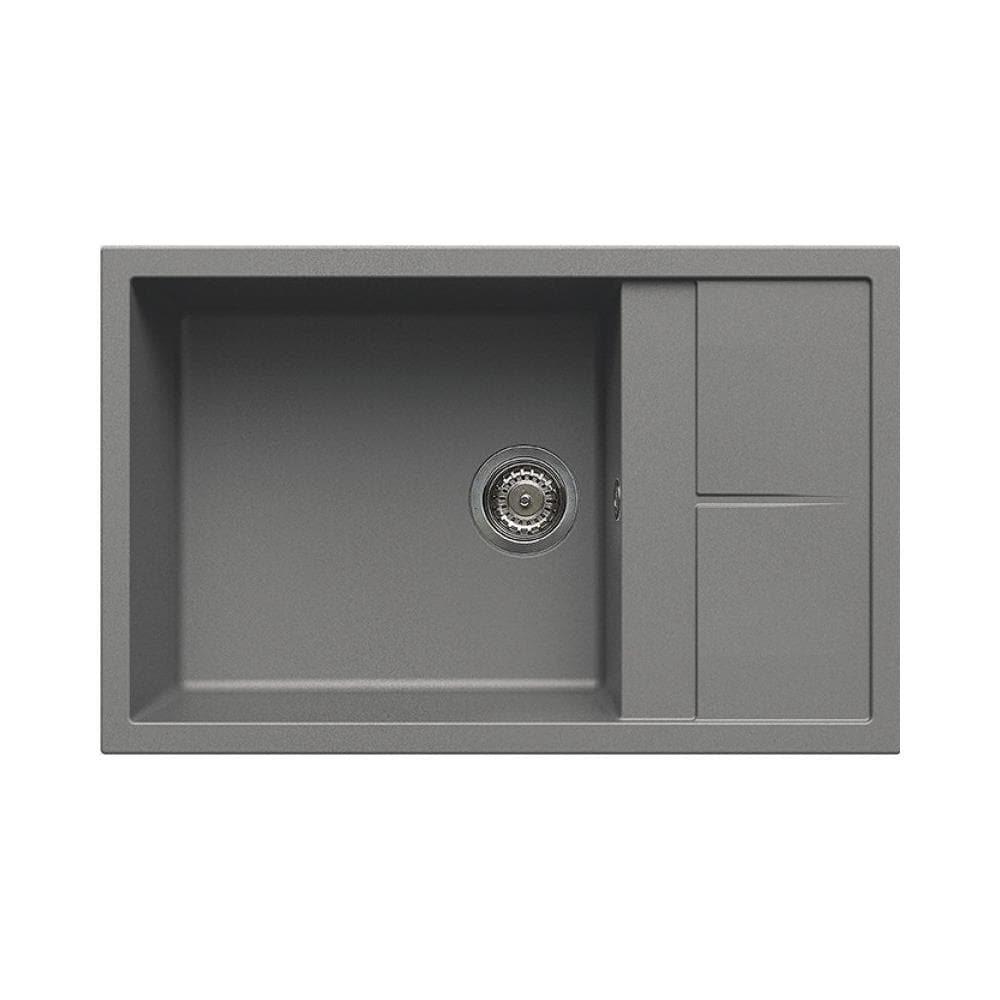 Lavello Unico 310 Granitek 78x50 cm 1 vasca con gocciolatoio Colore Grigio Cemento 48 - Foto 1